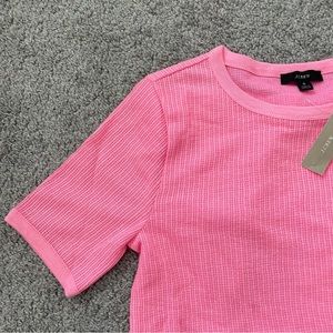 NWT J. Crew PINK Waffle T-Shirt